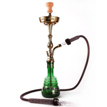 Golden rod with pattern Egyptian design colored glass hookah